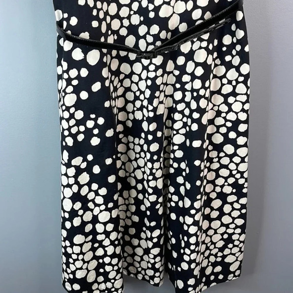 VINTAGE Jolibel Dots Midi Dress Black White Crossover V-neck Sleeveless Size 10 - Picture 4 of 10